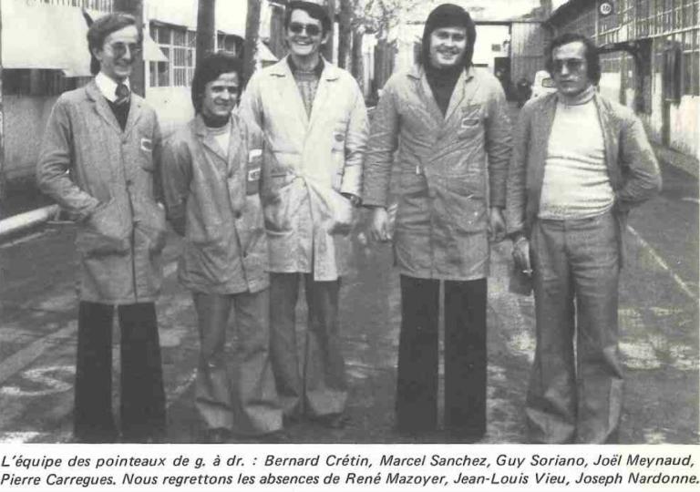 CRETIN Bernard SANCHEZ Bernard  MEYNAUD Joel SORIANO Guy CARREGUES Pierre (années 1970)